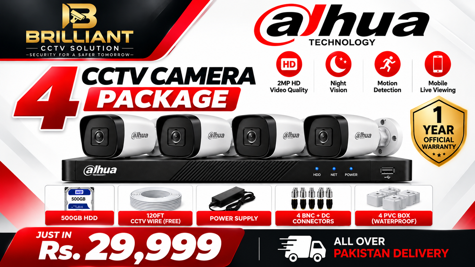 4CCTV CAMERAS PACKAGE